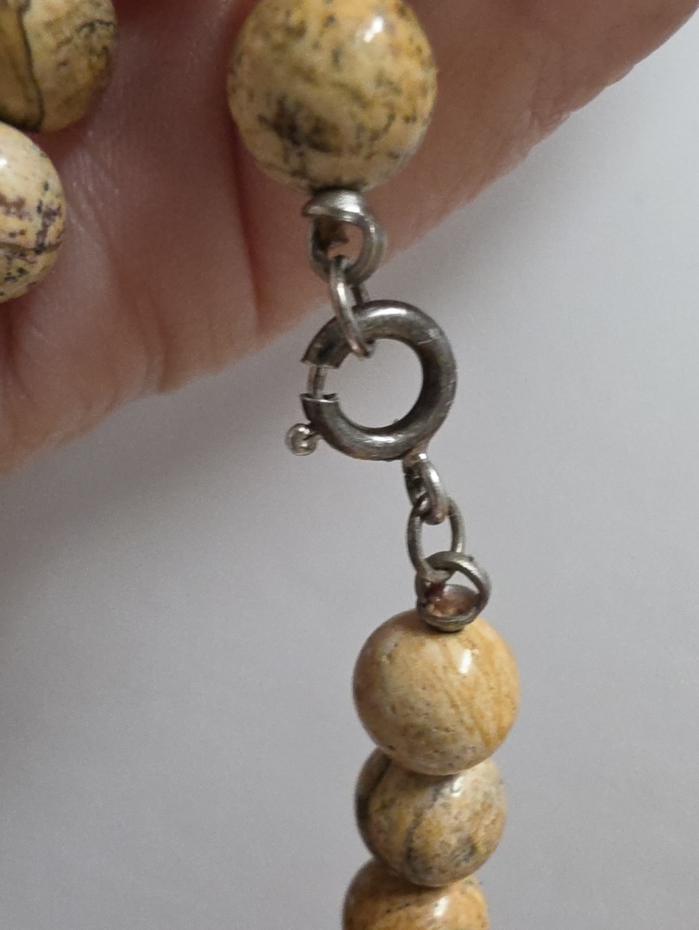 Vintage 925 Sterling Picture Jasper Necklace - Picture 6 of 6